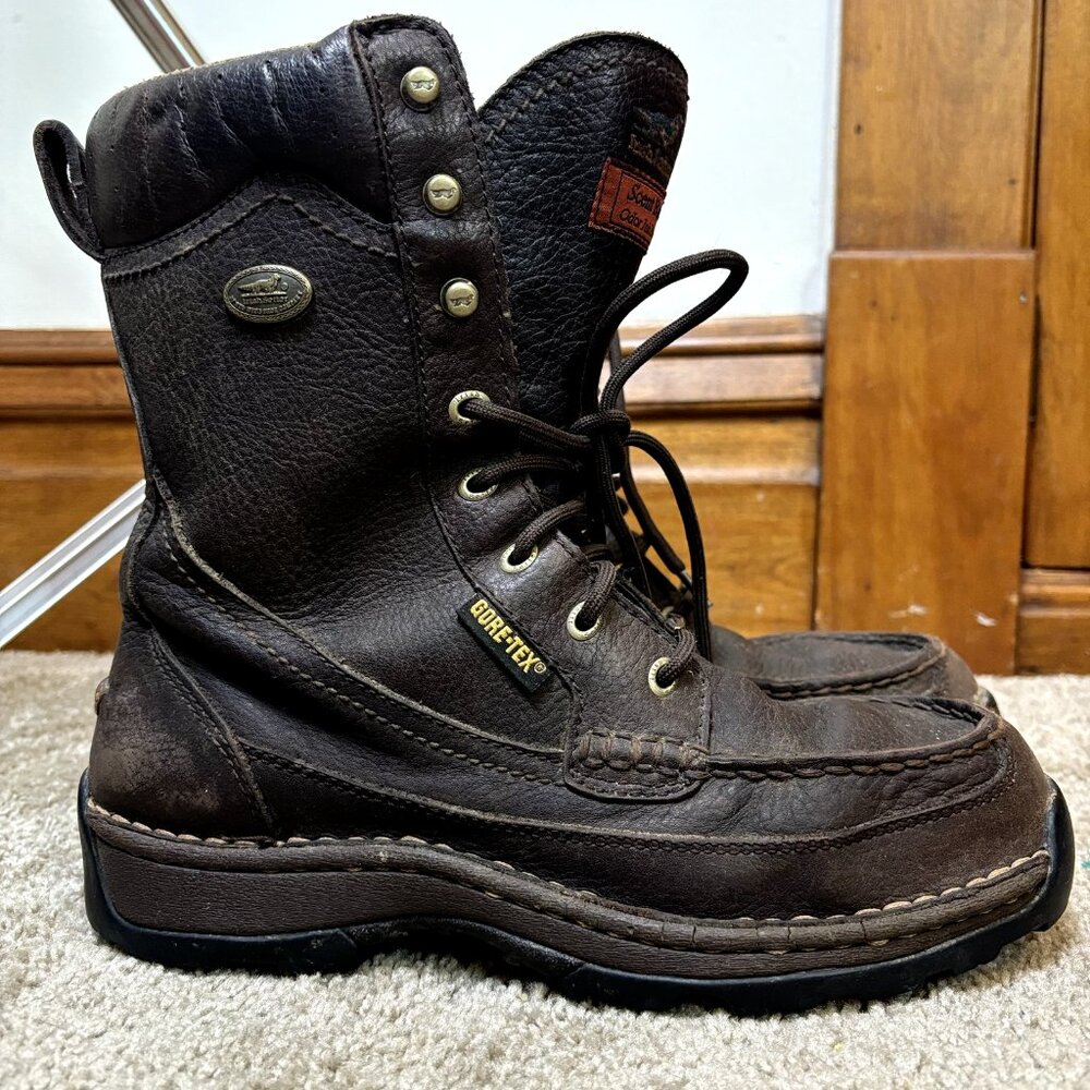 Irish Setter Gore-Tex Scent Ban Odor Inhibitor Brown Leather Working Boots‎ 9.5